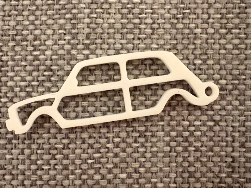Mini Cooper outline keychain accessory