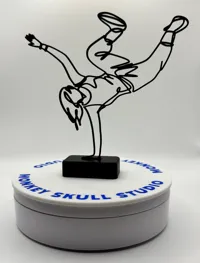 Sculpture filaire danseur de rue, art minimaliste — photo 3
