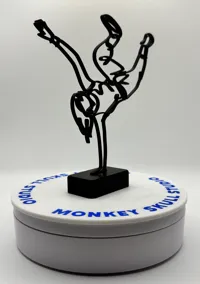 Sculpture filaire danseur de rue, art minimaliste — photo 9