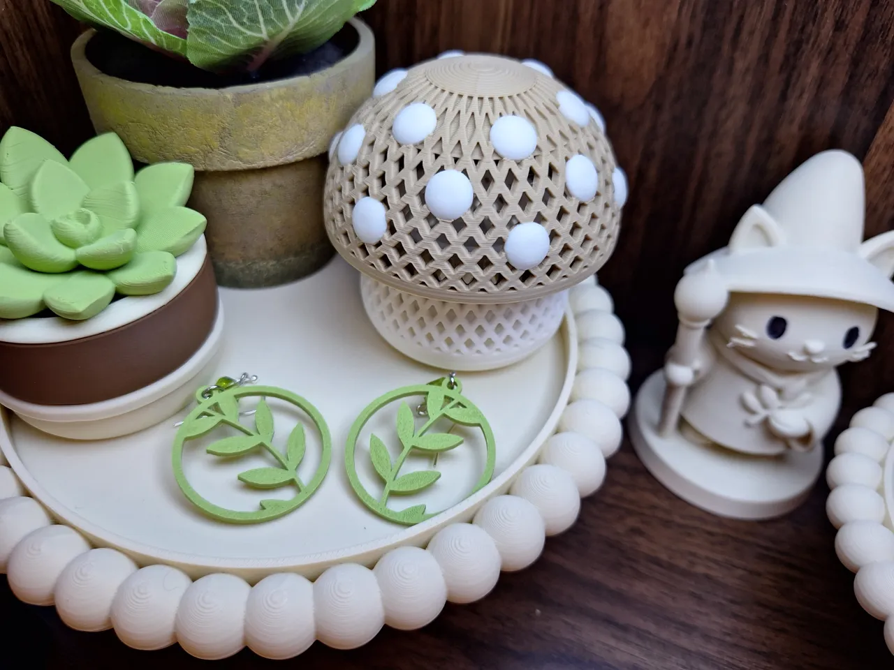 Boho Botanical Geometric Earrings view 2