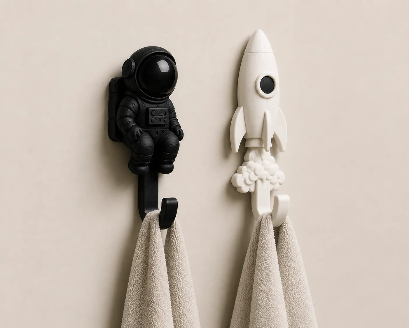 Miniatura 2 do modelo 3D Space Wall Hook Set  Astronaut + Rocket 