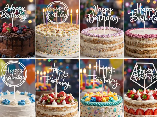 Collection de toppers d'anniversaire - lettres et chiffres