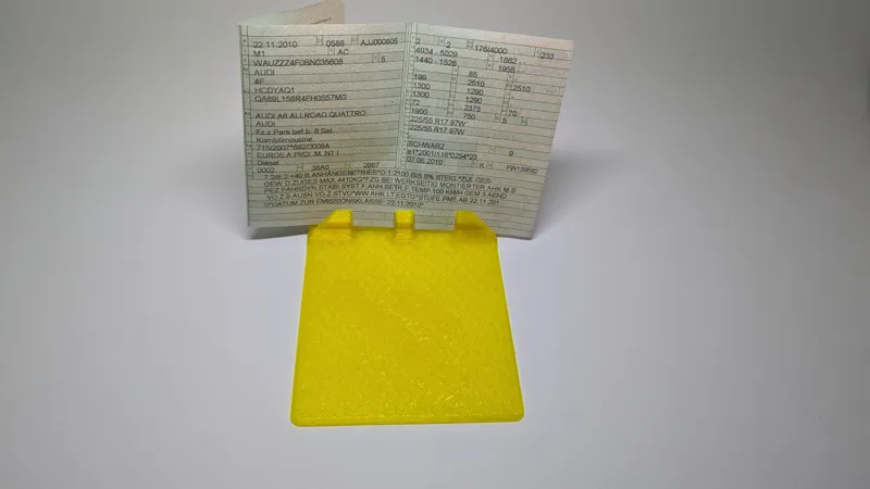 Fahrzeugschein Halter für Tastatur