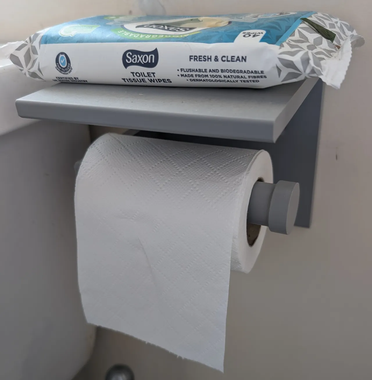 TOILET ROLL HOLDER SHELF - ROUND EDGE view 2