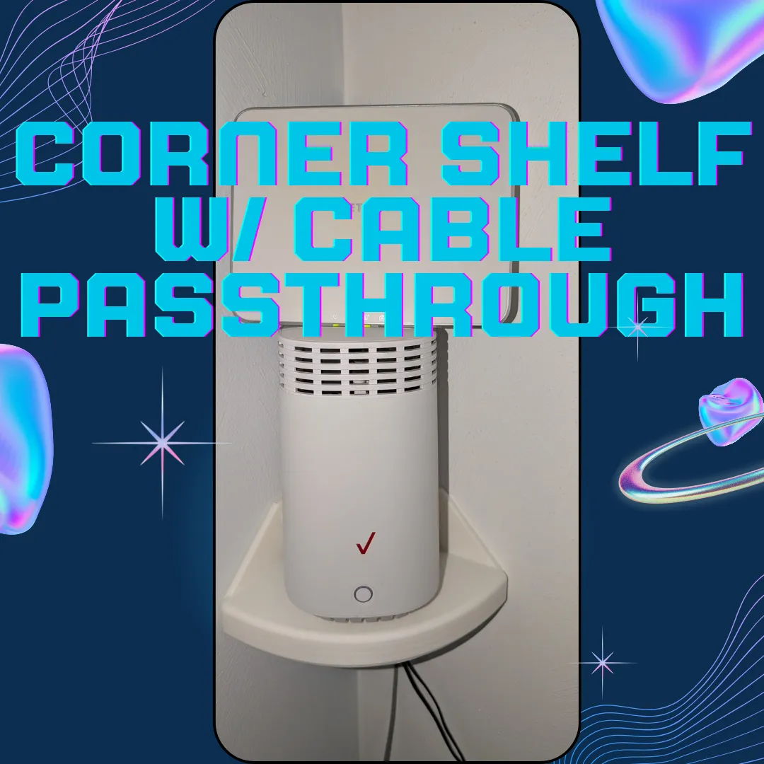 Corner Shelf with Cable Passthrough - Free 3D Print Model - MakerWorld