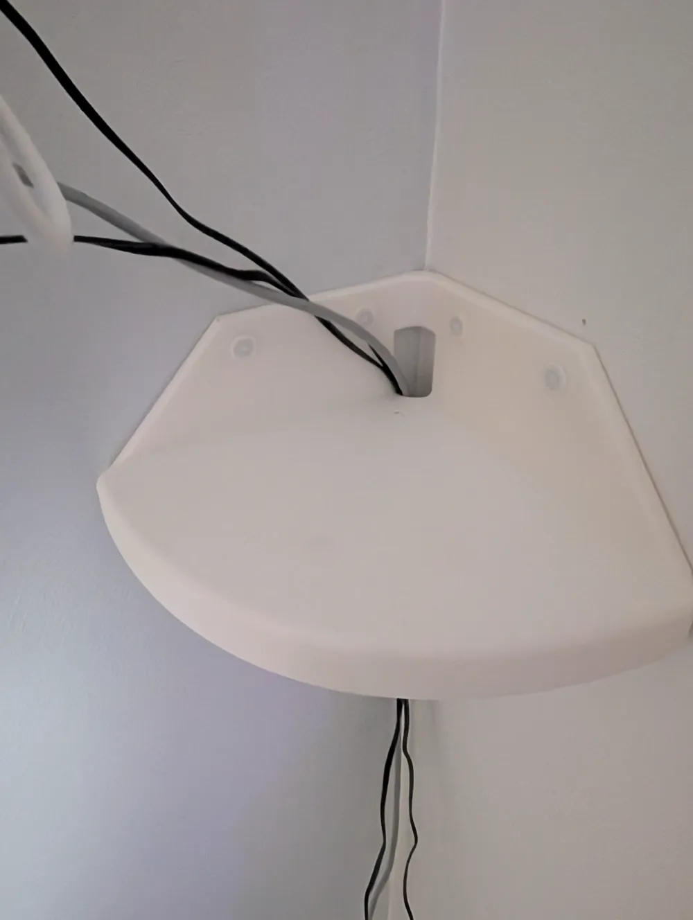 Corner Shelf with Cable Passthrough - Free 3D Print Model - MakerWorld