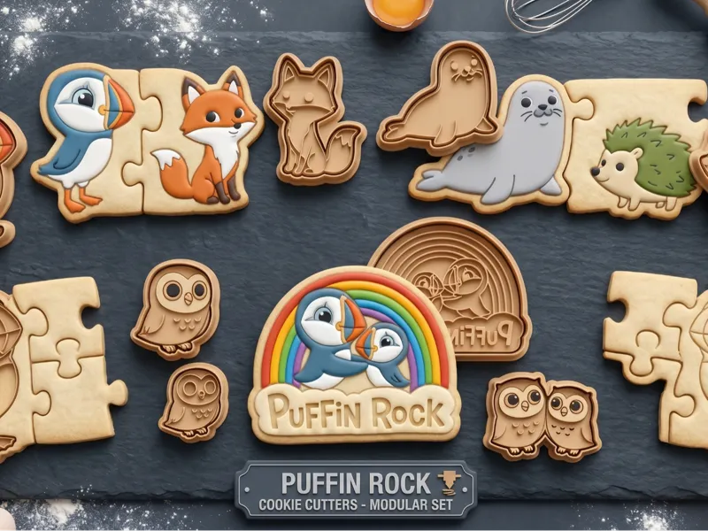 Puffin Rock Friends Cookie Cutter&Stamper Set
