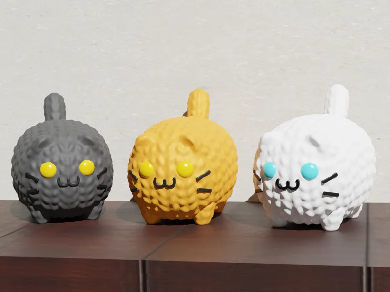 Cute Knitted Fat Cat Decoration / Keychain