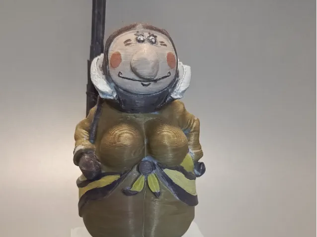 Modelo para impresión 3D: Бабушка - охранник. "Ишь ты, масленница!". Referencia del modelo original.