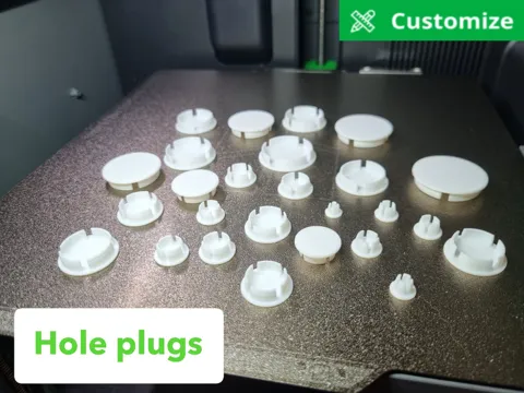 Letrero o emblema decorativo: Universal Parametric Hole Plugs (5 - 30 mm) — referencia de MakerWorld