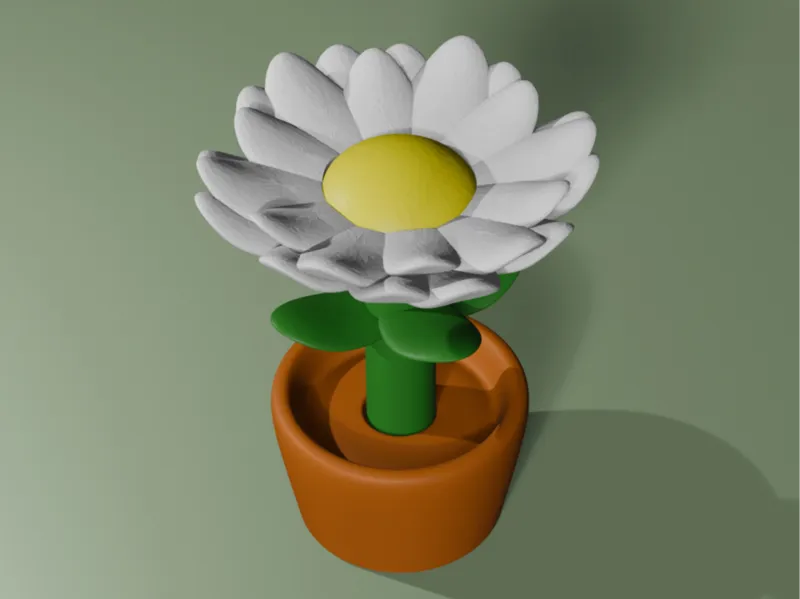 Multi Part Potted Daisy (fusion360)