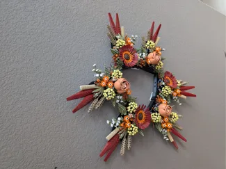 Dried Flower Centerpiece Wreath Wall Mount