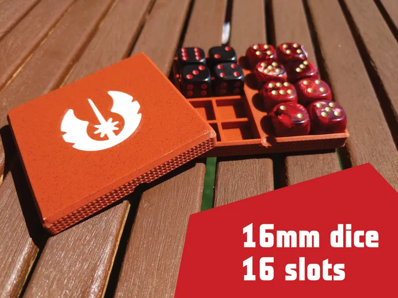 16mm d6 Dice Box with Magnets (16 slots)