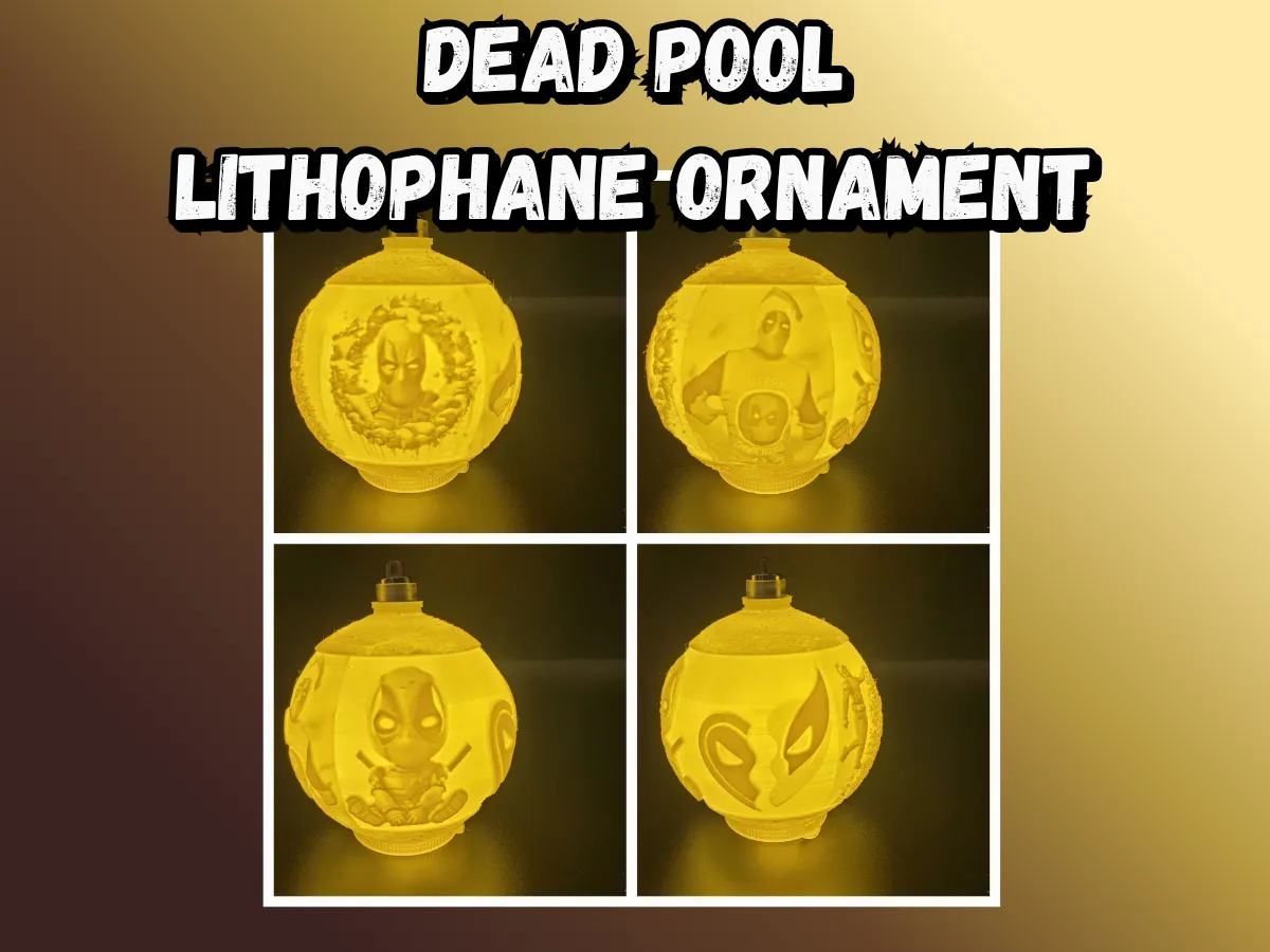 Ornement de Noël lithophanie Deadpool
