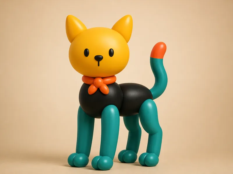 Balloon Cat Figurine Kids Toy Super Cute Pet