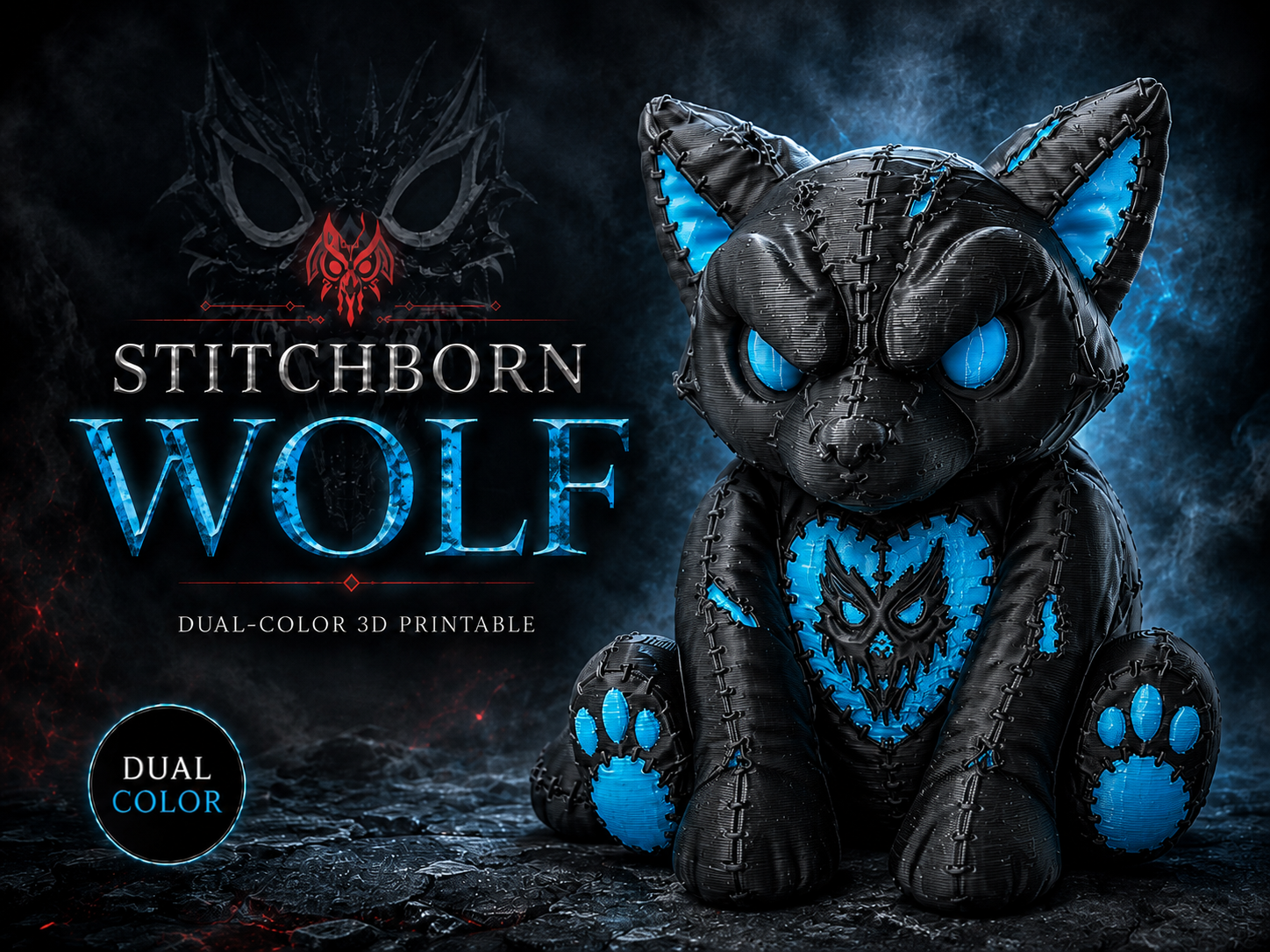 The Stitchborn Wolf – Dark Plush Guardian