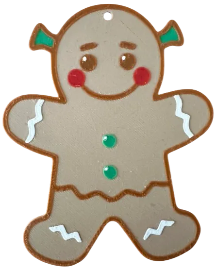 Shrek inspired gingerbread man, Xmas decoration