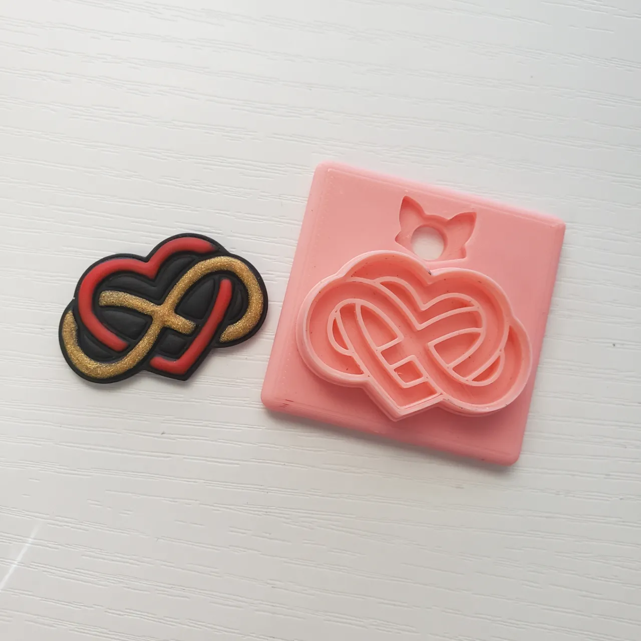 Infinity Love Heart Polymer Clay Earring Cutter view 3