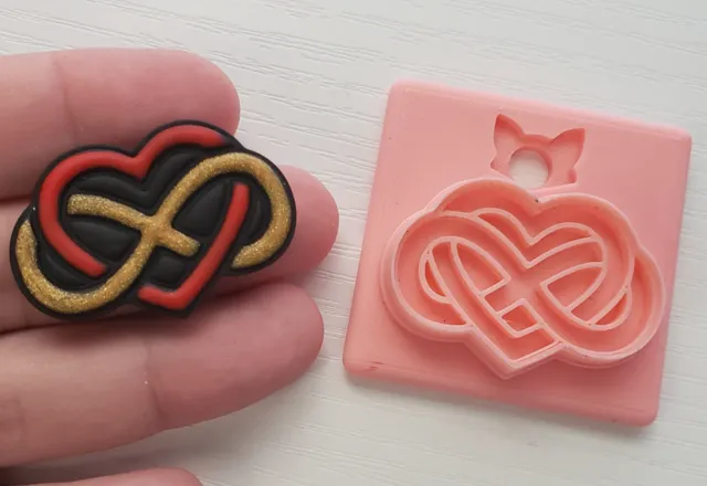 Infinity Love Heart Polymer Clay Earring Cutter