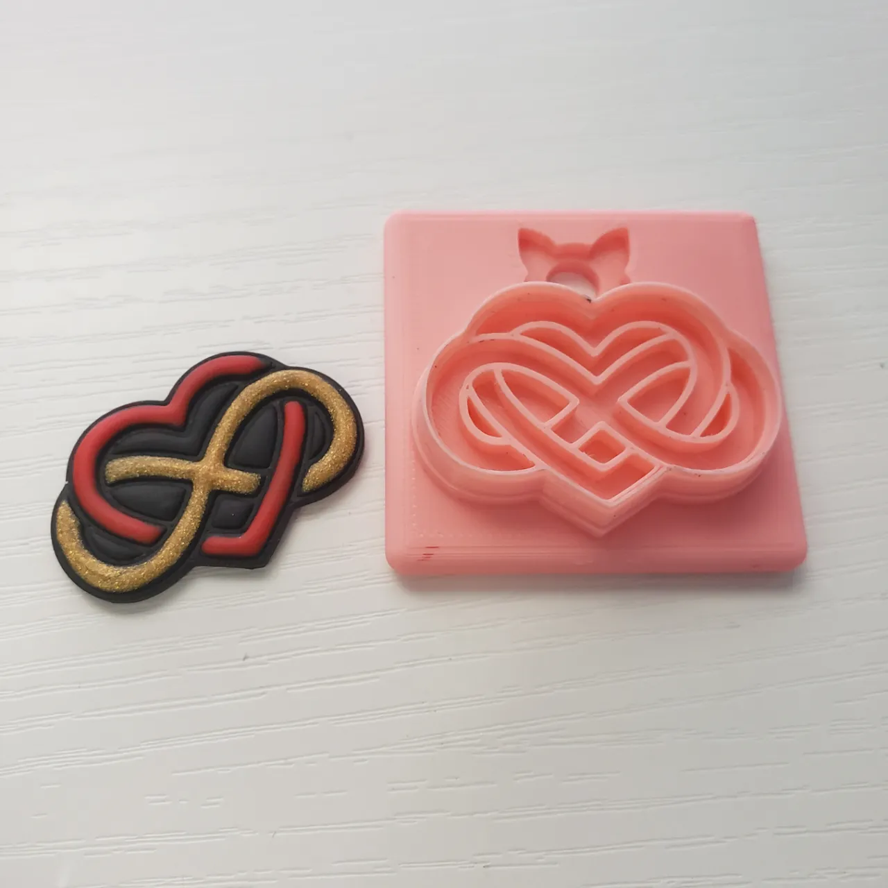 Infinity Love Heart Polymer Clay Earring Cutter view 4