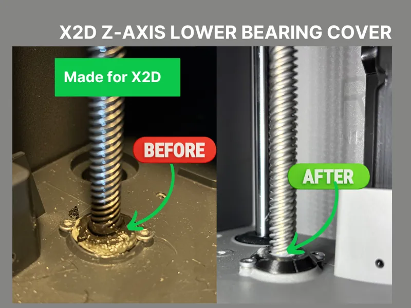 X2D Abdeckung der unteren Z-Achsenlagerung