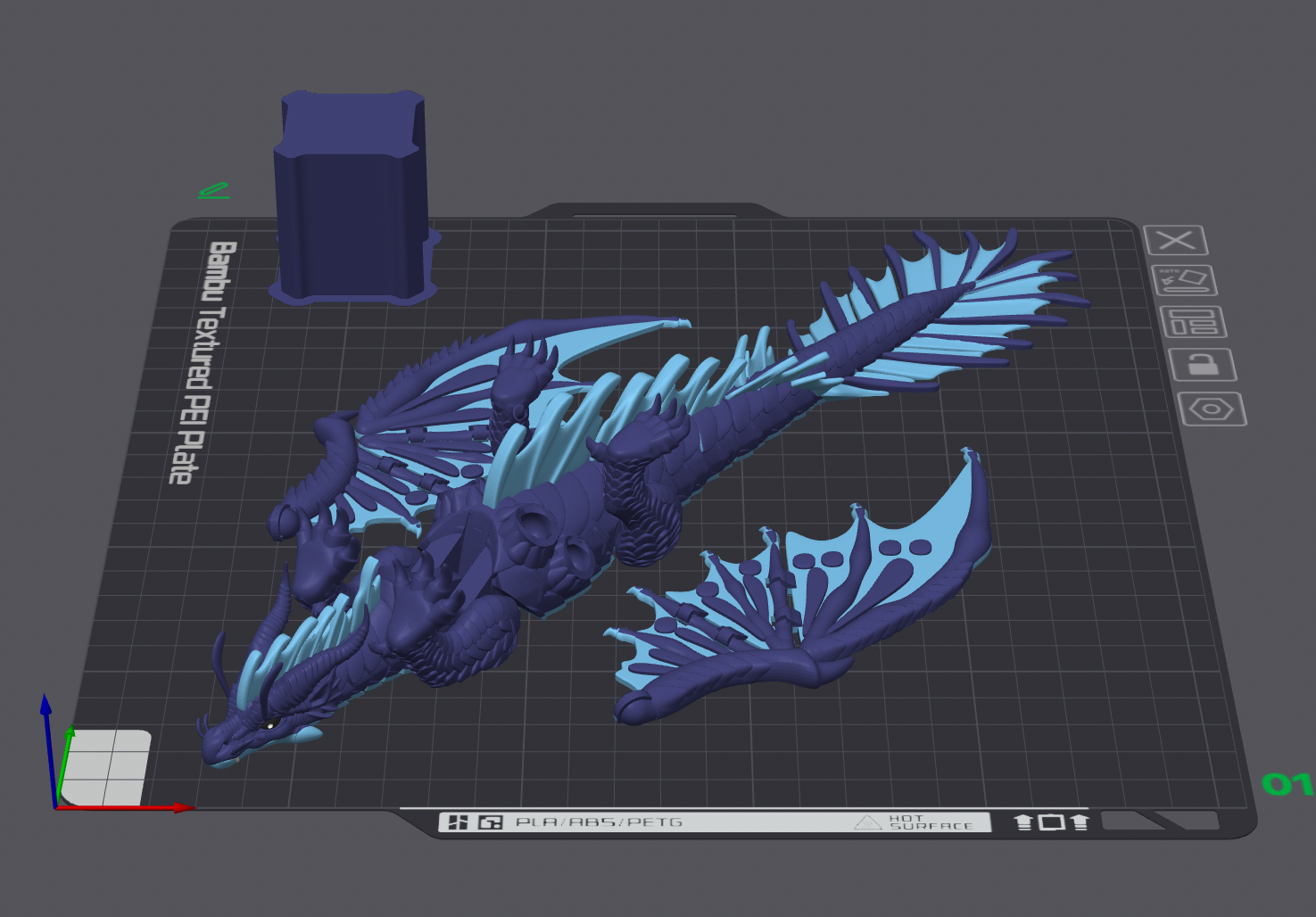 Miniatura 5 do modelo 3D 海翼丝翼混血飞龙，无需支撑，MINI可打