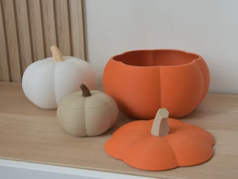 Organizador: Minimalist Pumpkin Storage Boxes - Set of 3 — referencia de MakerWorld