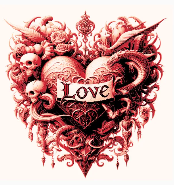 gothic heart valentine's day HUEFORGE