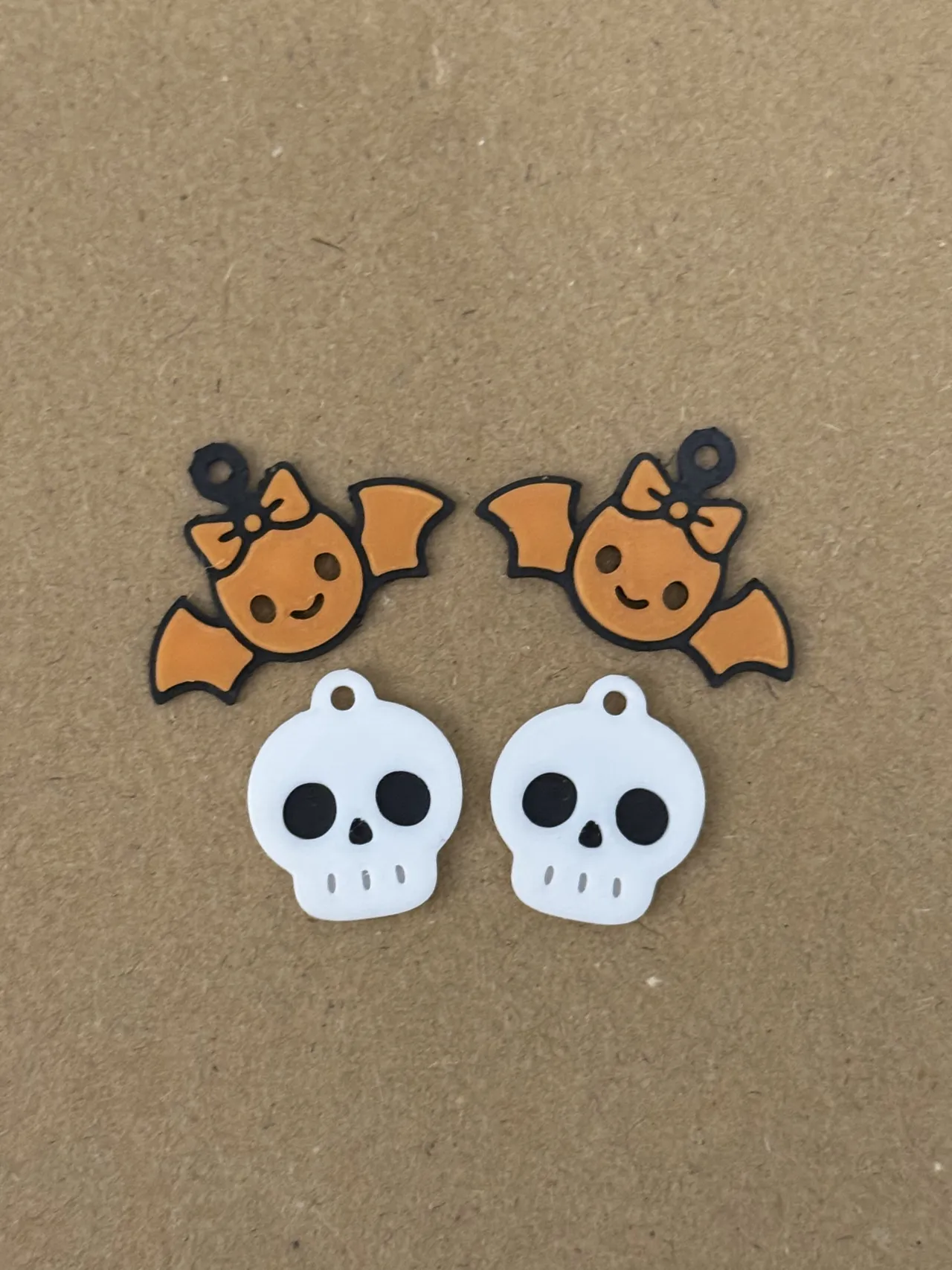 Bat & Skull Halloween Earrings set view 2