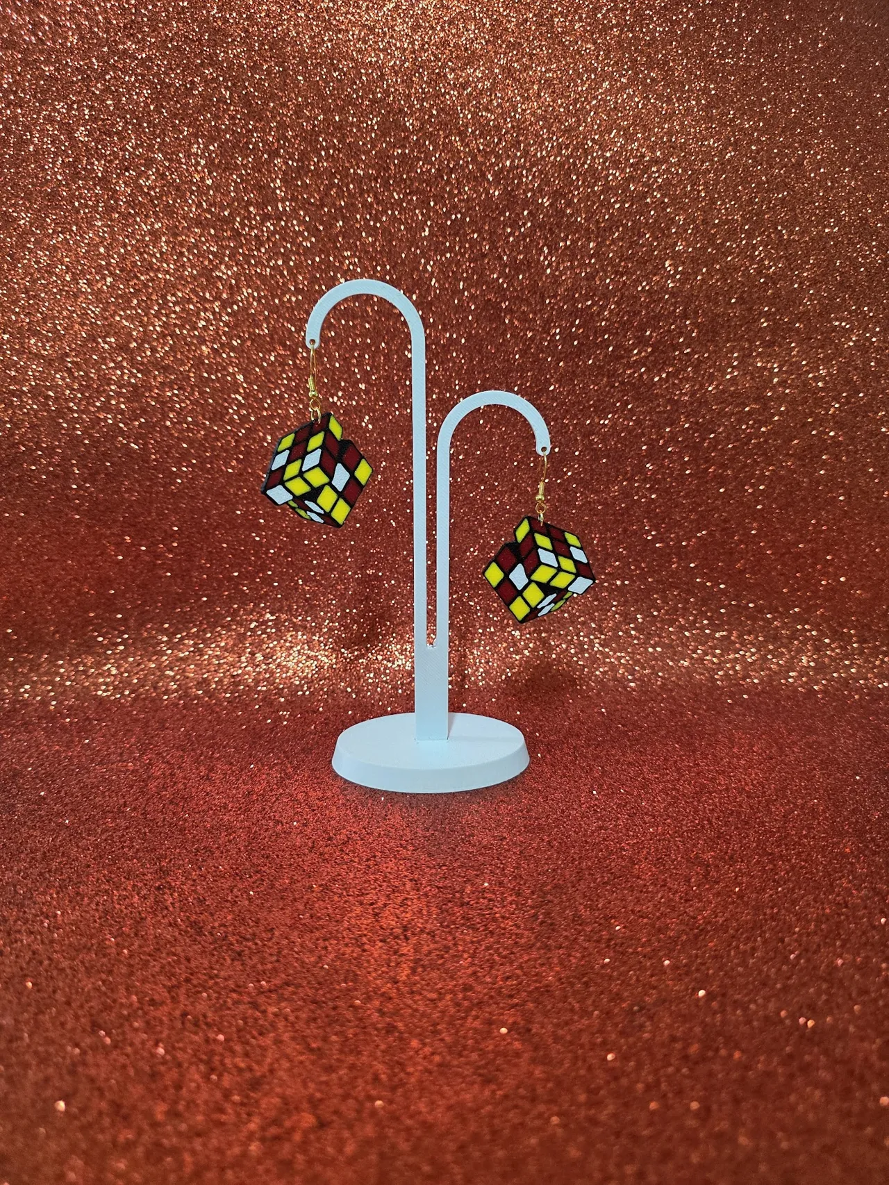 Rubik earrings view 3