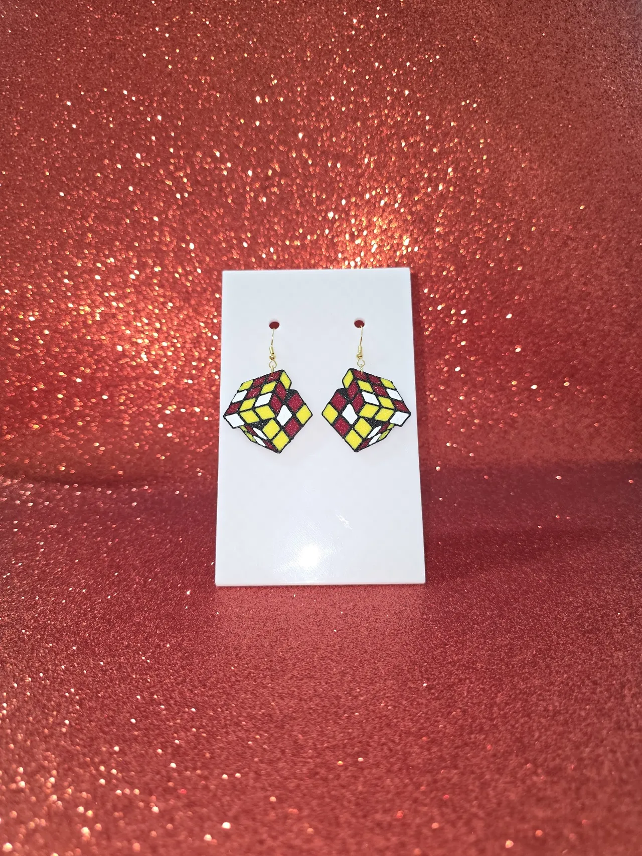 Rubik earrings view 2