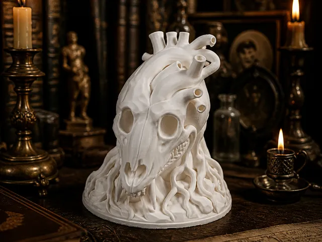 Predator Heart - Intricate Animal Skull Bust