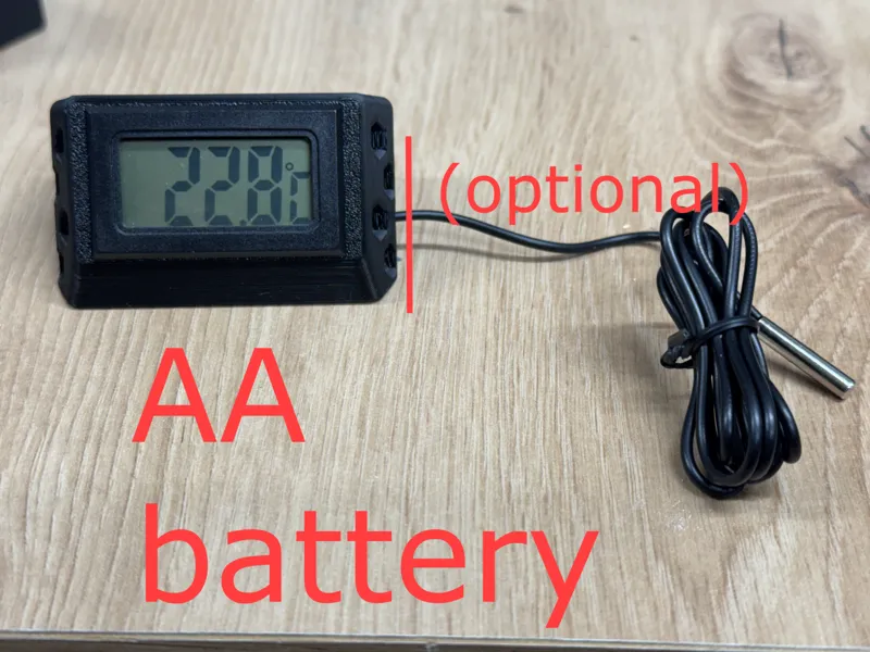 Mini thermometer module powered by AA battery