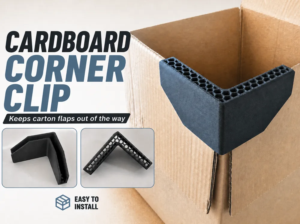 Cardboard Corner Clip for Packing & Moving - Free 3D Print Model ...
