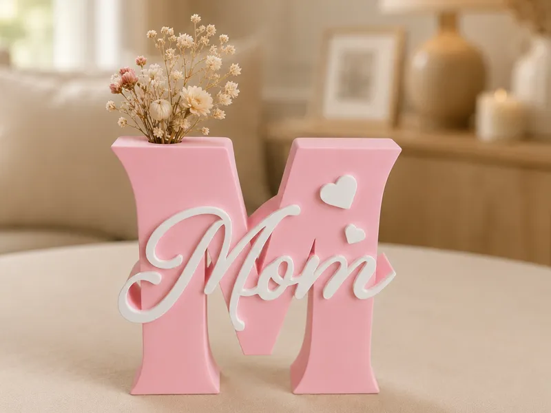 Mom 3D Printed Letter M Mini Vase - Mother's Day