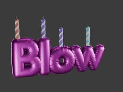 Blow candle holder and Birthday cake decoration