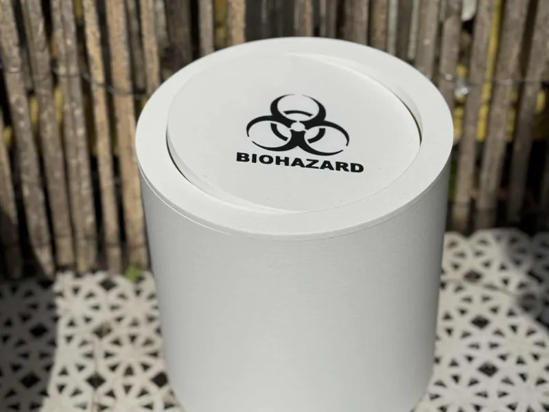 Biohazard WasteBin–Print-in-Place Swing Lid