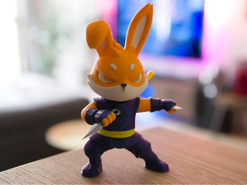 Ninja Rabbit Figurine
