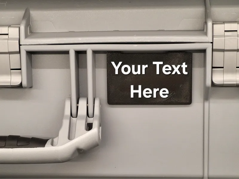 Name Plate Label for Pelican Cases Horizontal/Vert
