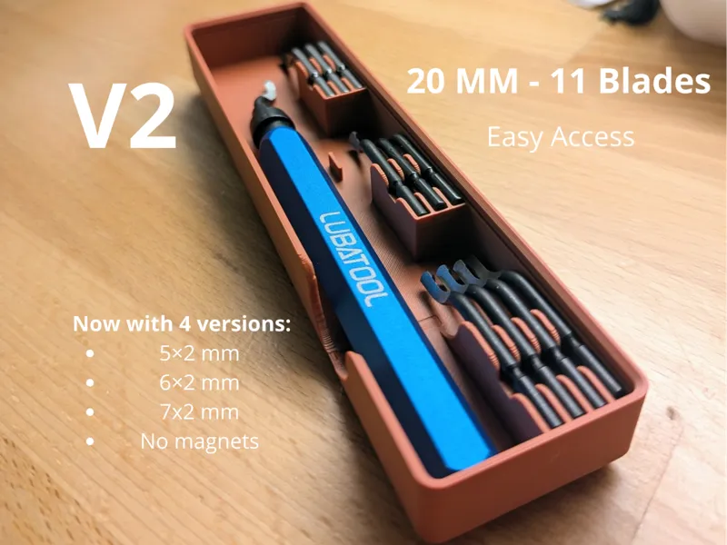 Gridfinity Deburrer V2 – 20 mm, 11 Blades