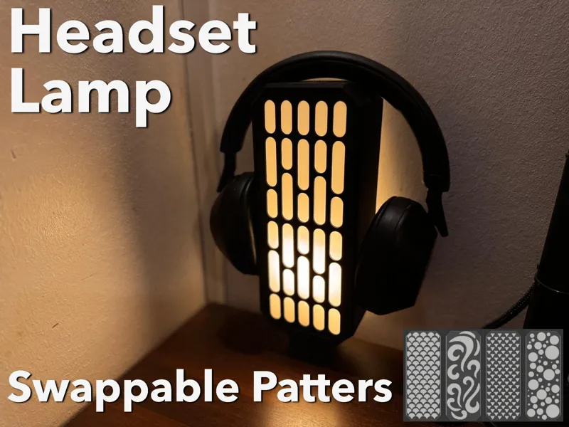 Headset-Lamp with Swappable Pattern Fronts