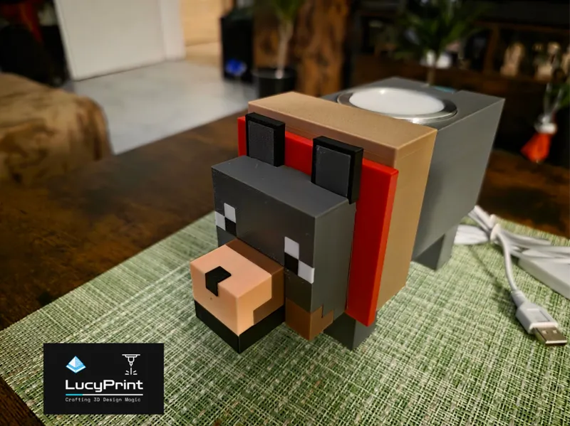 Minecraft Wolf 3D Lightbox