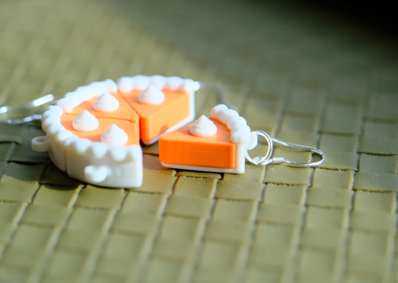 Retro Pumpkin Pie Earrings (Thanksgiving Edition) view 3