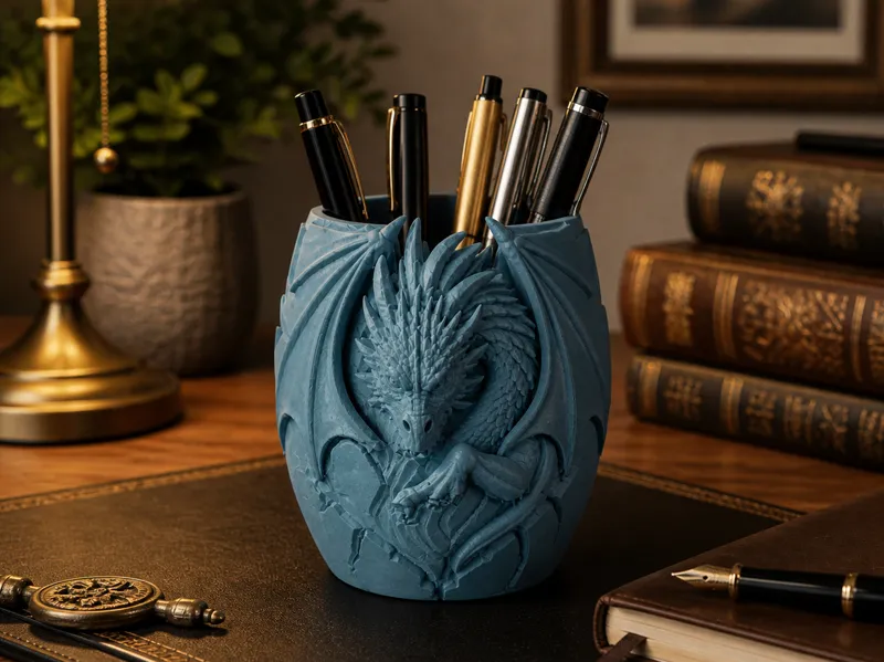 Dragon Pen Holder – Fantasy Desk Organizer