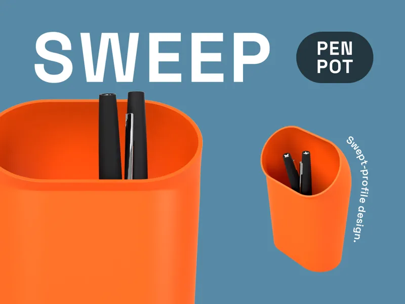 Sweep Pen Pot - Swept Profile Desk Organiser