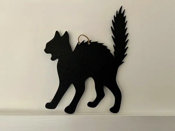 Décoration murale chat effrayé Halloween
