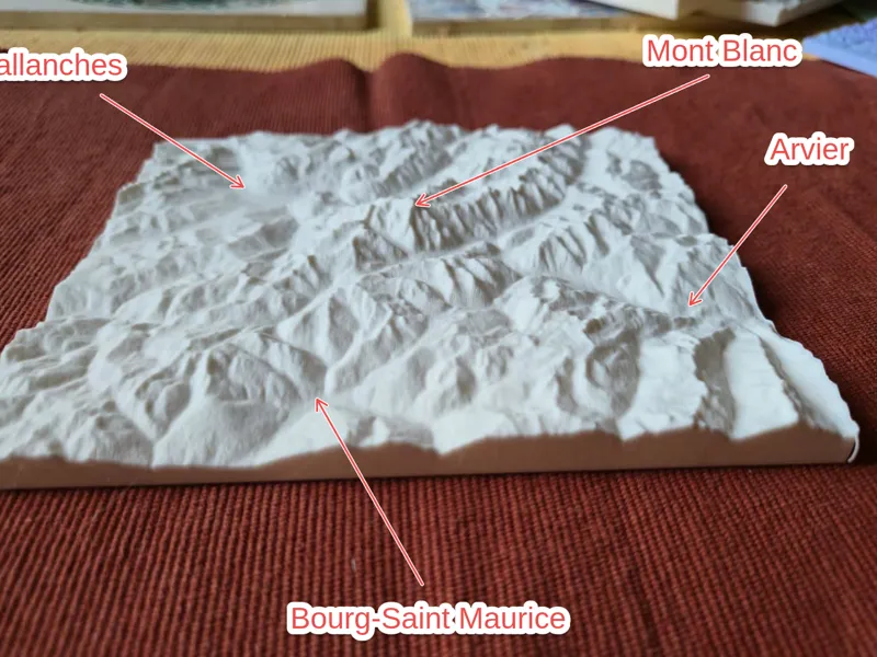 Mont Blanc , 1:350 000, VE 1.0