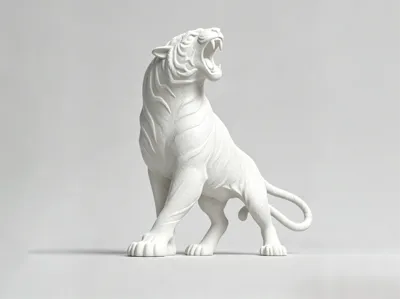 Roaring Tiger: Majestic Mountain King Figurine
