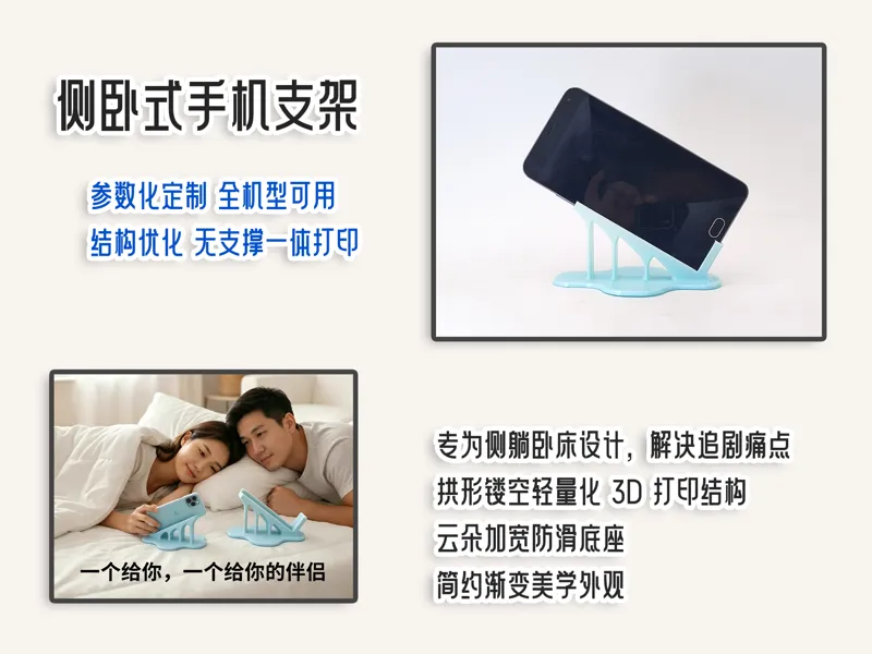 躺卧式斜倚放松设备支架侧卧观看手机新款收纳摆件不酸手神器升级