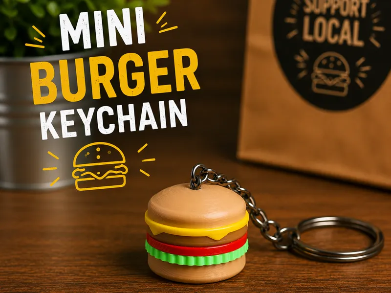 Mini Burger Keychain